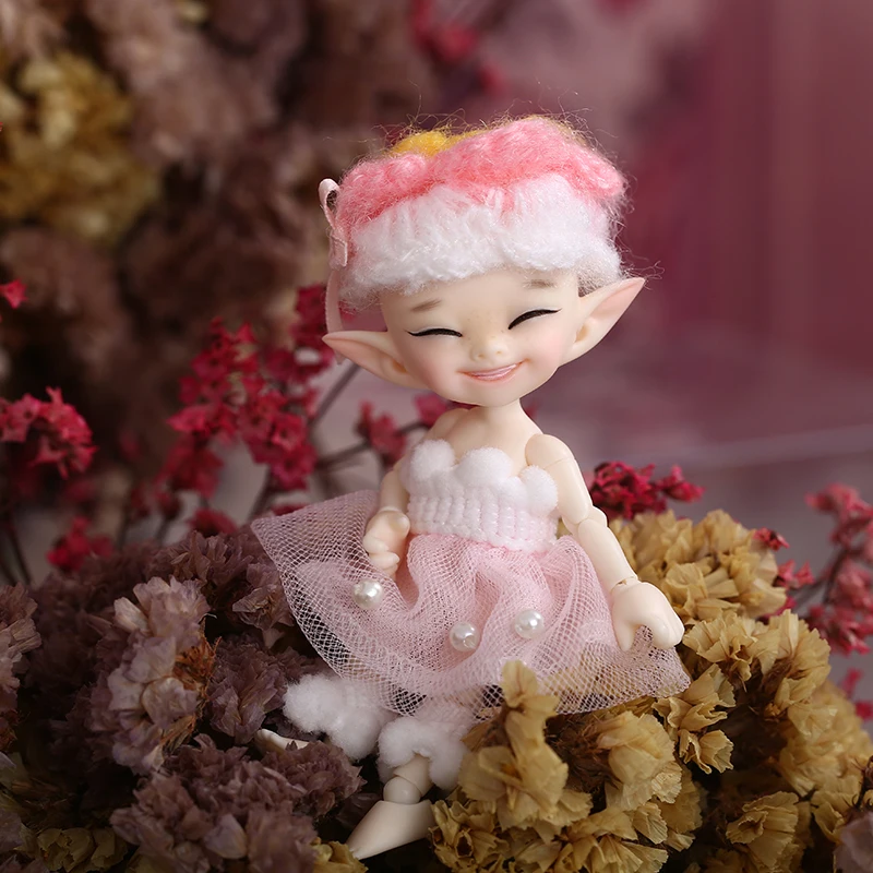 Realpuki Popo сказочная FL BJD кукла 1/13 розовая улыбка эльфы Игрушки для девочек крошечные полимерные шарнирные куклы