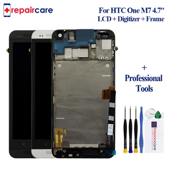 

ORIGINAL 801e Single SIM 4.7'' for HTC One M7 LCD Display Touch Screen Digitizer Assembly with Frame For HTC One M7 Display