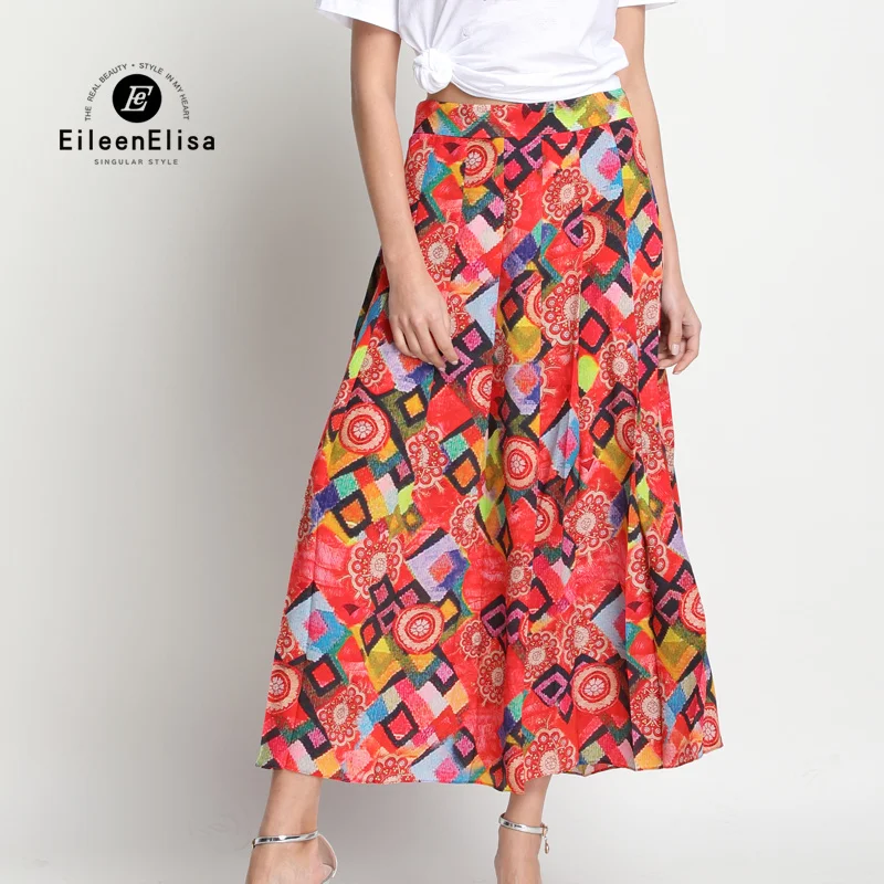 Runway Rok Vrouwen 2017 Bloemenprint Rok Zijde Vintage Rokken Zomer Runway Rok Vrouwen 2017 Bloemenprint Rok Zijde Vintage Rokken Zomer