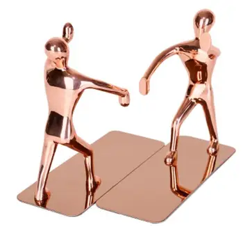 

Fashion creative Cool Metal Stainless Steel Human-Shaped Bookend Book Stand Bookshelf Holder Decoratives Gift Office stationery