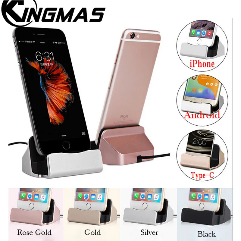 

USB Sync Cable Cradle Charger Base for Xiaomi Android Type C Samsung Stand Charging Holder Base Dock Station For iPhone X 8 7 6