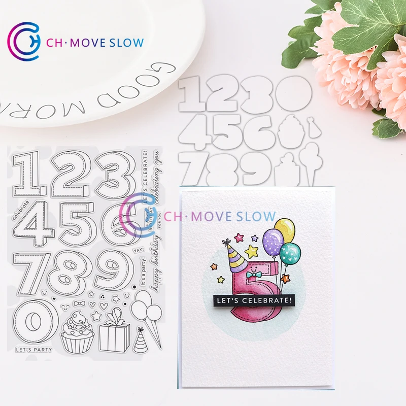 

CH BIRTHDAY NUMBERS Metal Cutting Dies and stamps DIY Scrapbooking Card Stencil Paper Craft Handmade