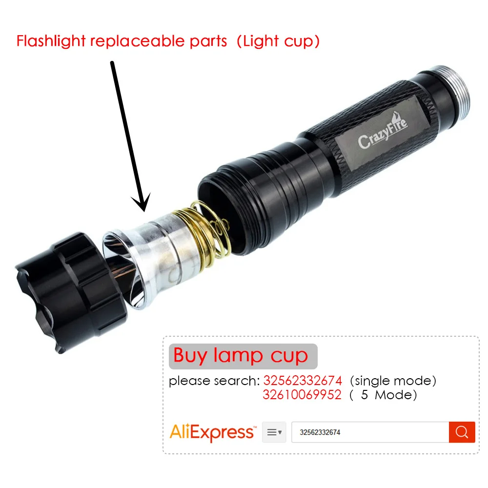 Портативный светодиодный фонарик CrazyFire Cree XM L T6 фонарь высокой яркости 1000 лм для