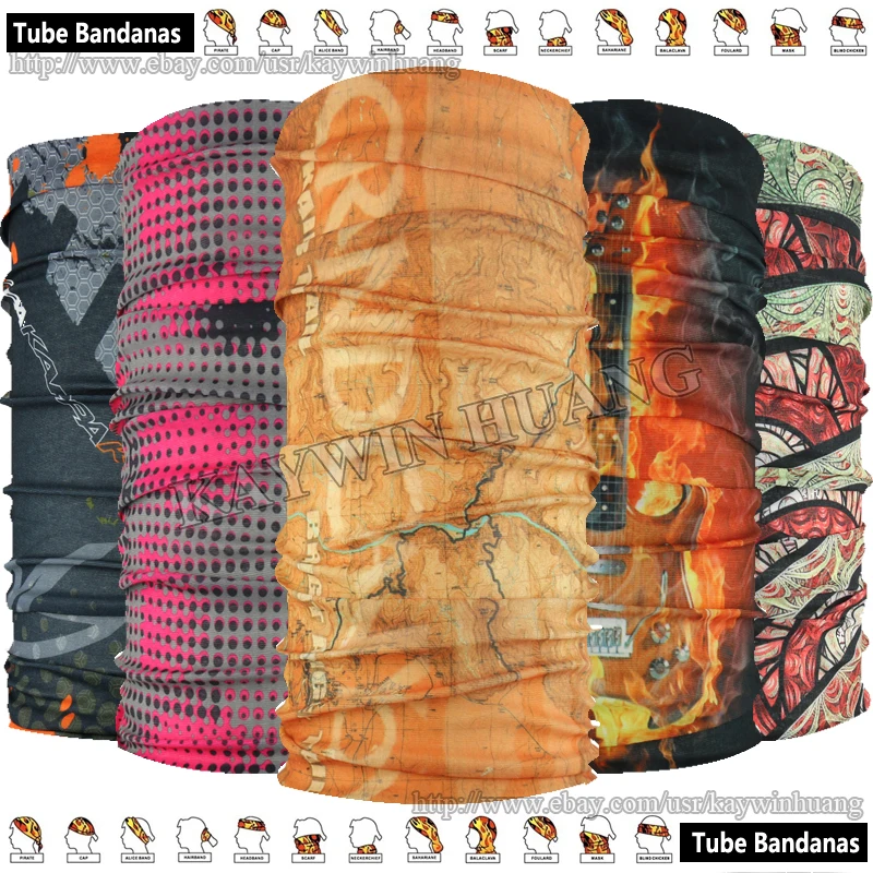 

EXPRESS Shipping Wholesale 100pcs Mixed Style Polyester Tubular Multifunction Seamless Sport Bandana 48*24cm With UV Protection