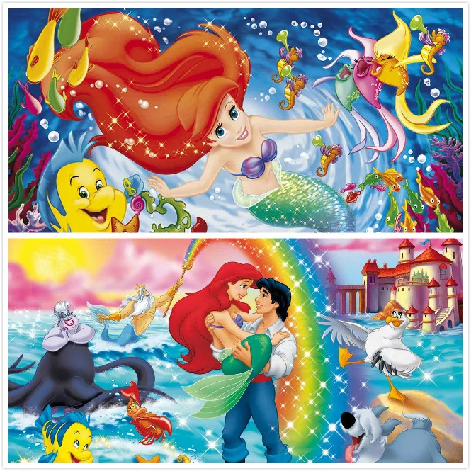 

Diamond Painting Full Square/Round Animated Movies Mermaid Beach Princess Prince Daimond Painting Embroidery Cross Stitch 034XP