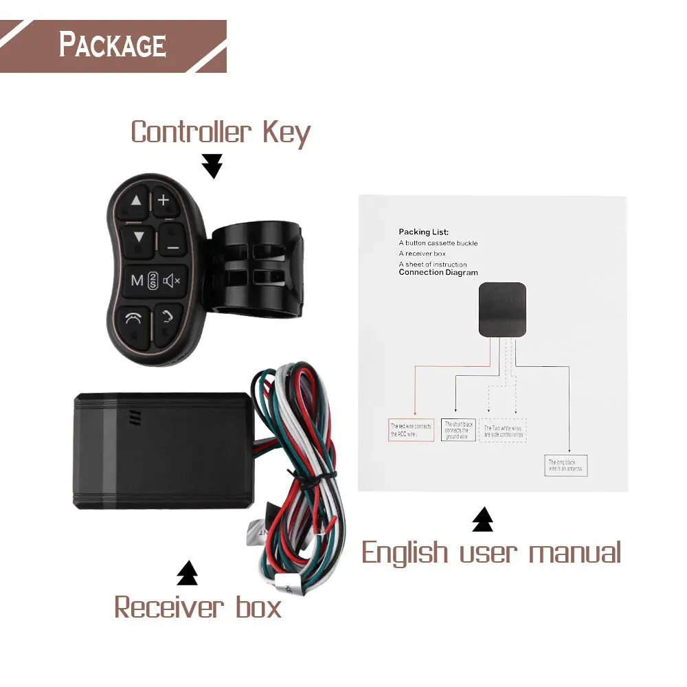 Универсальный беспроводной Автомобильный руль кнопка дистанционного управления ключ для DVD gps мультимедиа музыкальный плеер управление Лер
