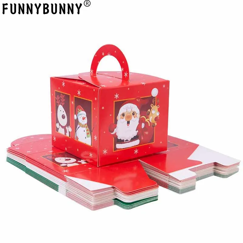 FUNNYBUNNY 5 шт рождественские коробки для конфет бумажные подарочные с
