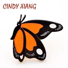 CINDY XIANG akrilik kelebek kadınlar için asetat Fiber böcek broş Pin yeni tasarım 2018 moda takı hiçbir zarar broş