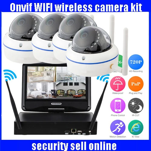 

Wifi IP Camera System Kit 4CH NVR With LCD Wireless Camera Standalone System 4CH NVR 4 IP Camera 720P Security Camera System Kit