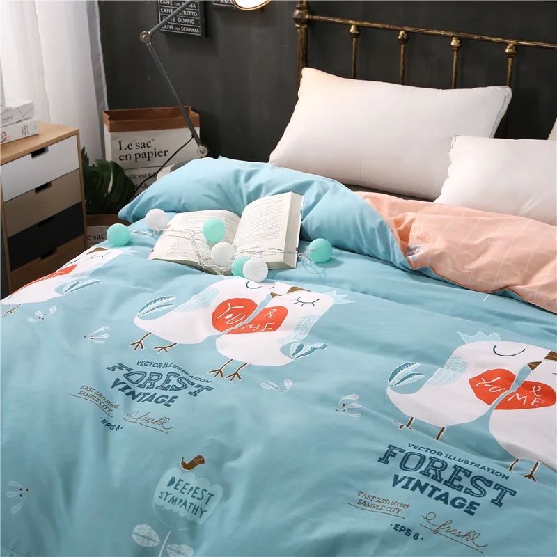 Pure Cotton Twin Full Queen King Size Duvet Cover Cartoon Blue Kids Pure Cotton Twin Full Queen King Size Duvet Cover Cartoon Blue Kids Good Quality Blanket Quilts Bedding Home Textile In From