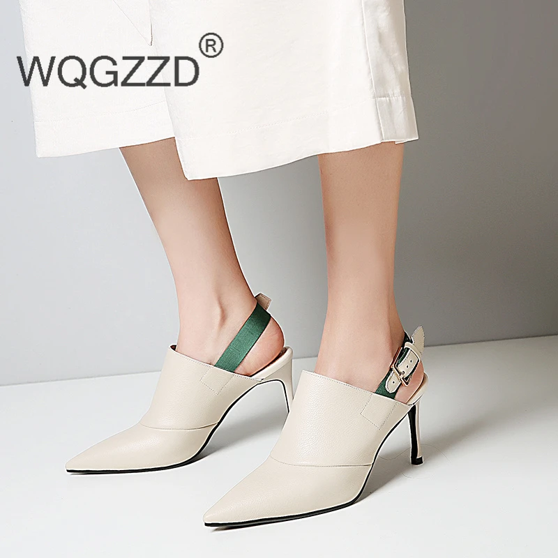 Neue Black white Chaussures Mode Aus Femme Absätzen creamy Mit Frauen Lederband Echtem Sandalen Gladiator Hohen Schuhe 2018 ARqdTA