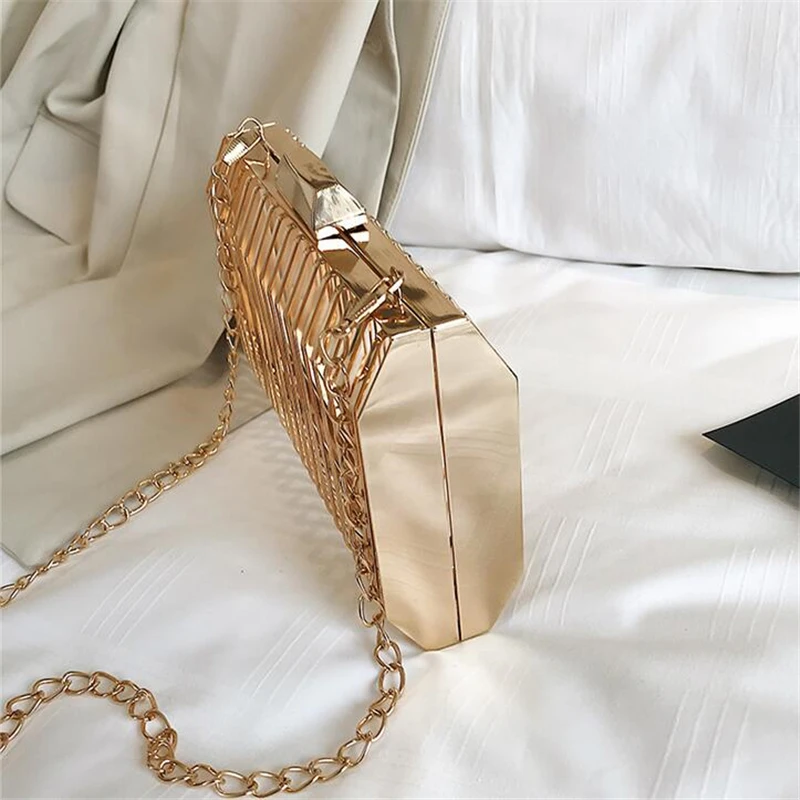 2019 bolsa feminina de metal cor de