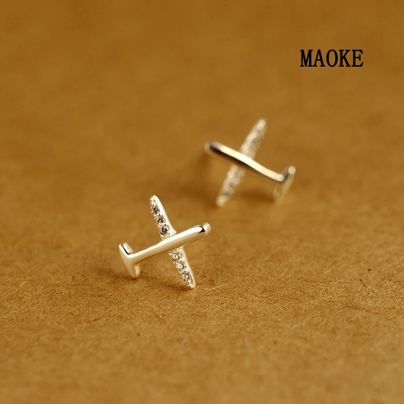 Женские серьги в виде самолета из серебра 925 пробы|earrings simple|plane earringsjewelry jewelry |