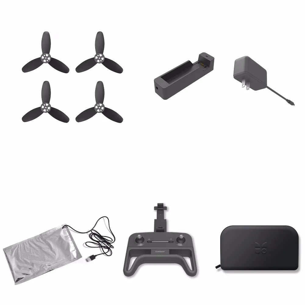 

FUNSNAP iDol iDol-PR01 RC Drone Foldable Quadcopter spare parts blades Charger Adapter Remote controller Storage bag