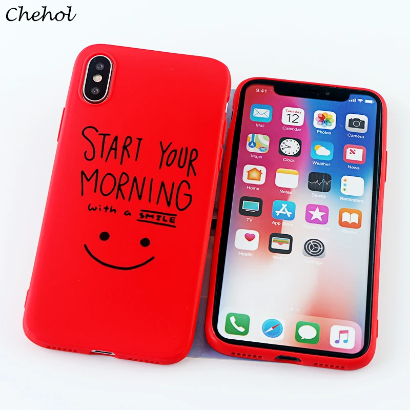 Чехлы с забавными буквами для IPhone X XS MAX XR 8 7 6 s Plus Smile мягкий силиконовый чехол