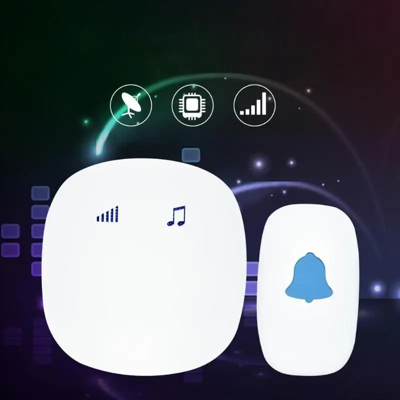 

433MHZ 38 Songs LED Light Touch Button Smart Home Welcome Doorbell Alarm