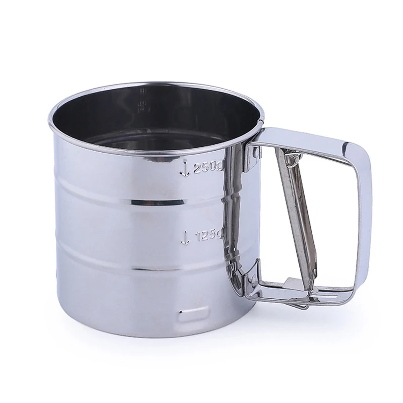 

Handheld Flour Sifter Stainless Steel Mesh Sieve Cup Flour Sieve Mugs for Coffee Sugar Powder Baking Pastry Tool