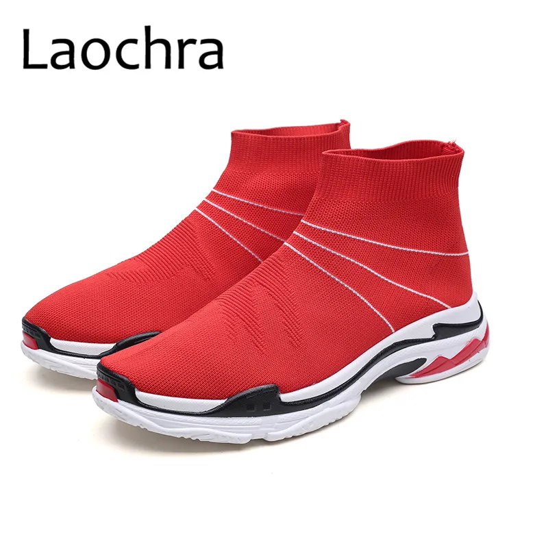 

LAOCHRA Men Stretch Fabric Boots Shoes Spring / Autumn Casual Shoes For Man Slip-on Graffiti Sneakers Outdoor Walking Ankle Boot