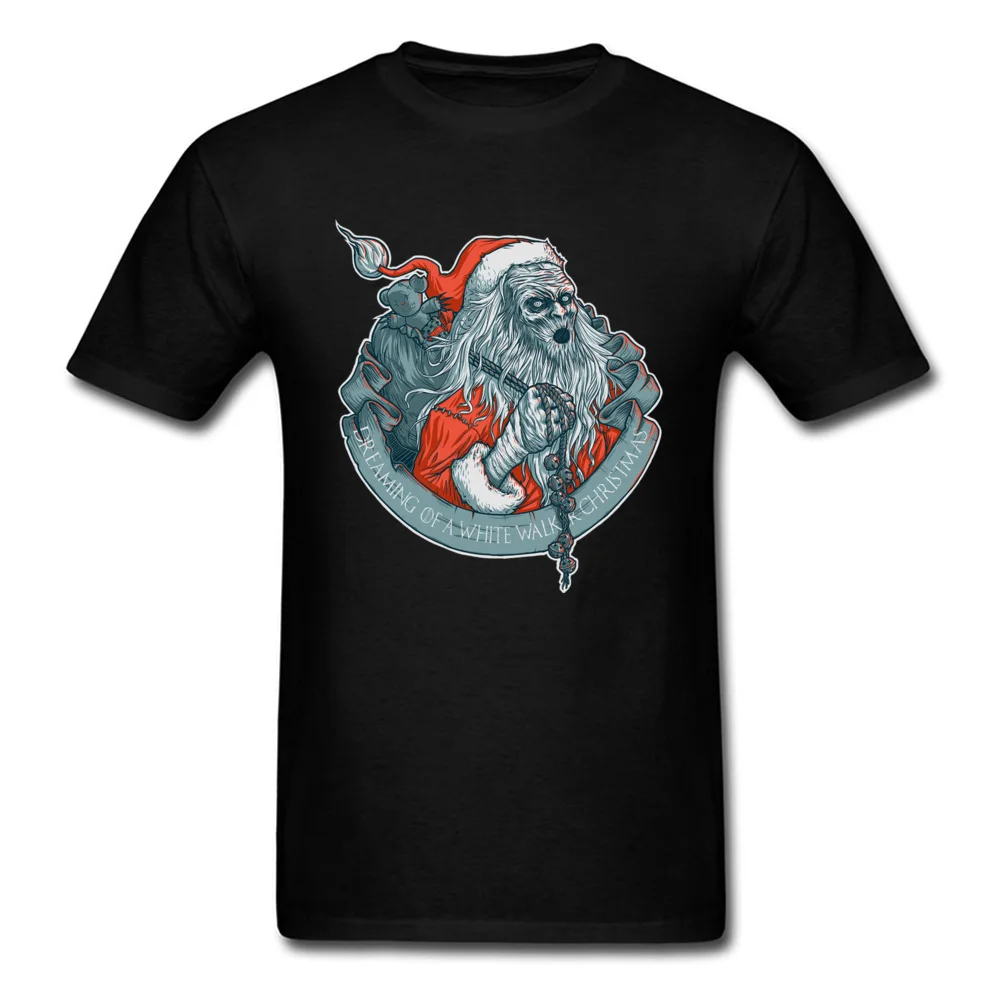 Popular a white walker christmas 8252 Printed On T-Shirt Crewneck Pure Cotton Men Tops & Tees Short Sleeve Sweatshirts Summer a white walker christmas 8252 black
