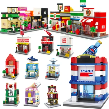 

Mini Street Scene Ocean World Dinosaur Park construction Educational compatible Building Block Model Bricks Toys children gift