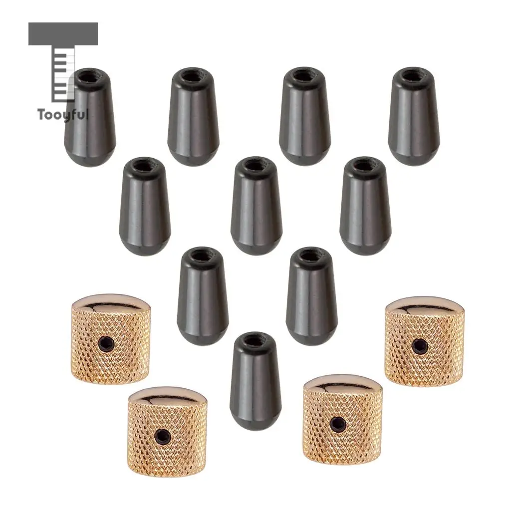1 Set Brass Dome Knobs Screw Type+3 Way Toggle Switch Knobs Tips for LP Electric Guitar Parts
