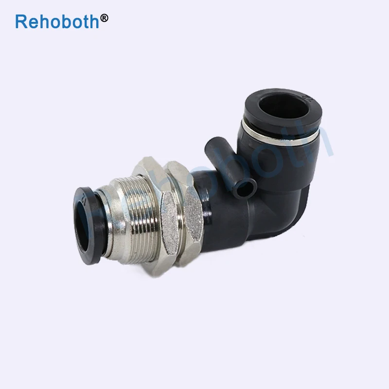 

12mm Pneumatic connector PLM right angle plate joint baffle elbow PLM-46810 trachea quick connect hose fitting plastic tubing