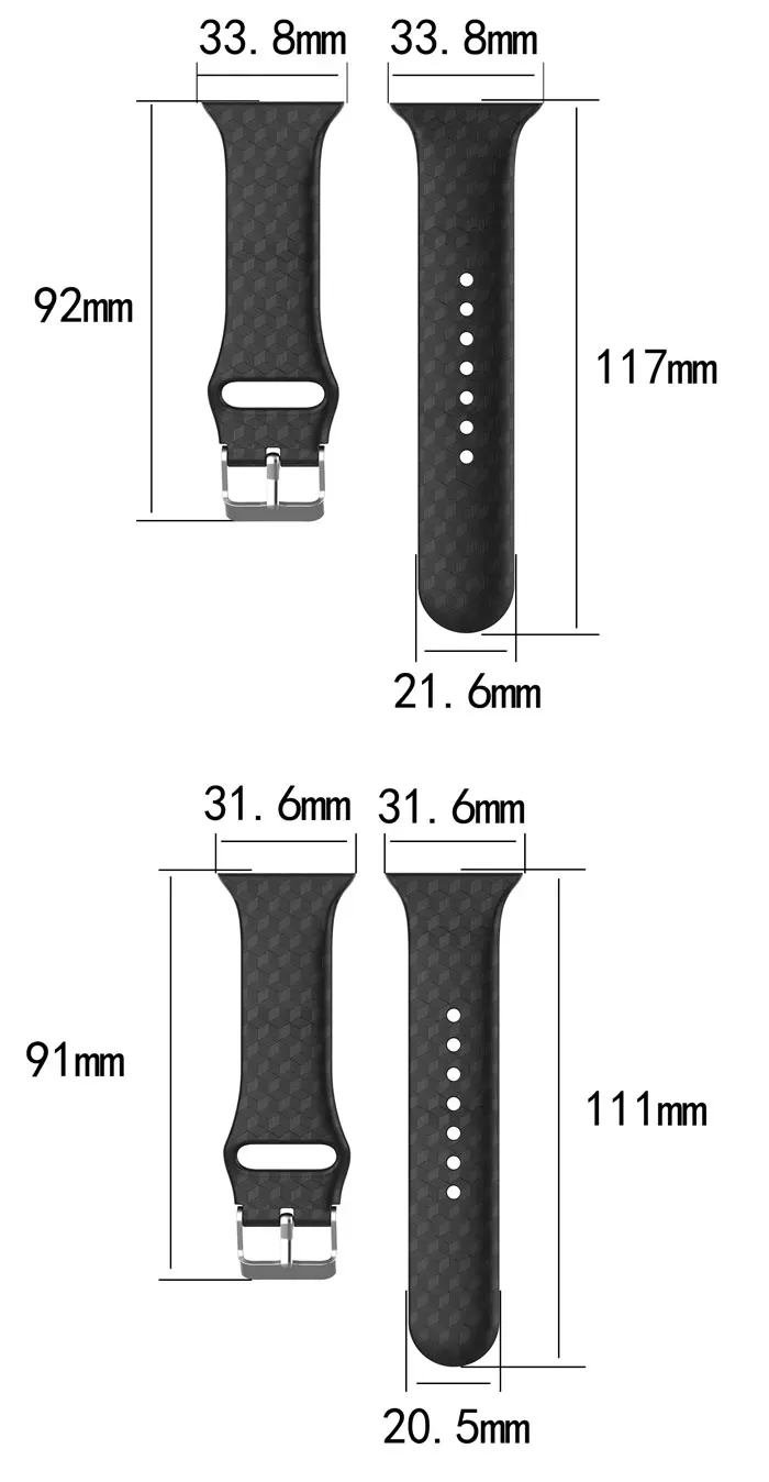 Bracelet pour Apple Watch silicone design Carbone