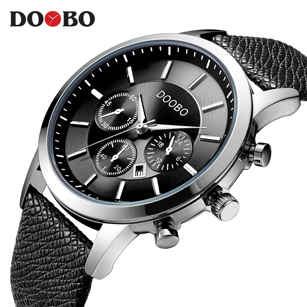

2018 Luxury Brand DOOBO Men Military Sports Watches Men's Quartz Date Clock Man Casual Leather Wrist Watch Relogio Masculino