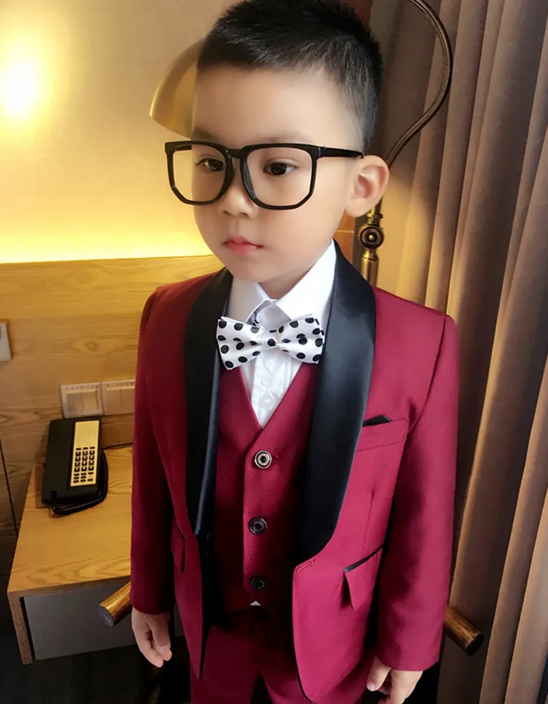 Custom-Made-Boy-Tuxedos-Shawl-Lapel-Children-Suit-Navy-Blue-Dark-Red-Kid-Wedding-Prom-Suits