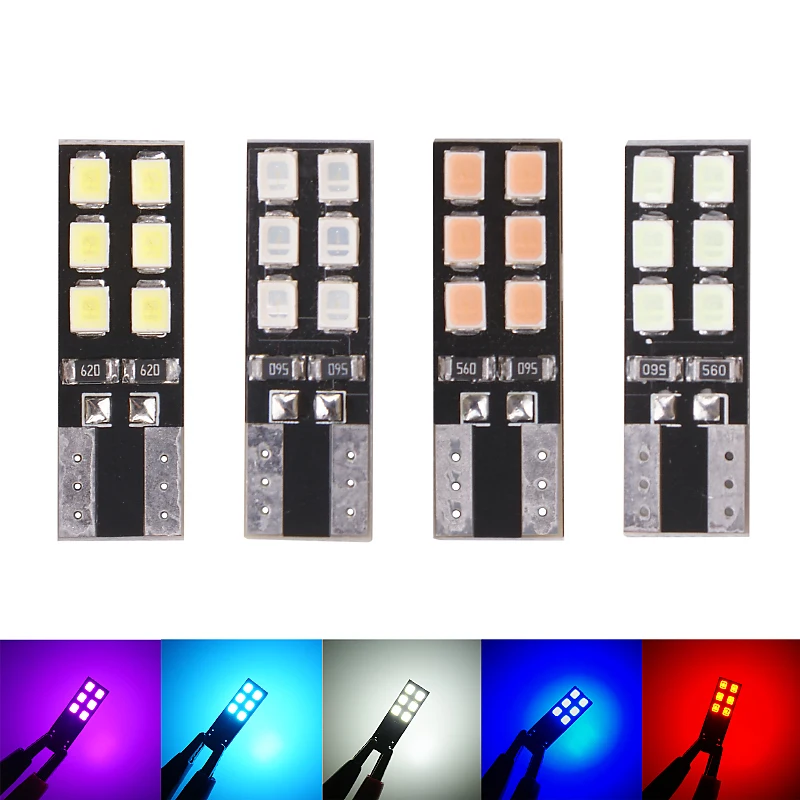 LYMOYO 10 шт. светодиод t10 W5W CANBUS светодиодный 12SMD 2835 светодисветодиодный без ошибок 12