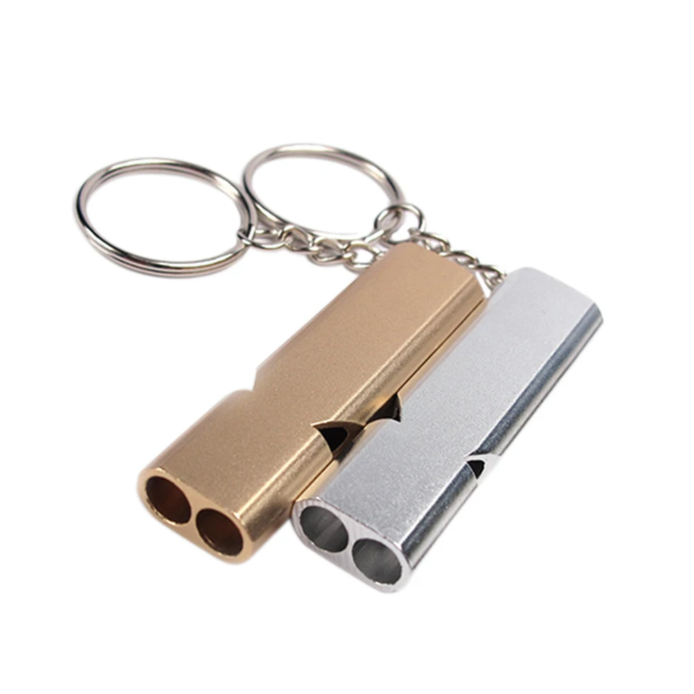 1pc Whistle Keychain Outdoor Survival Whistle Double Pipe High Decibel