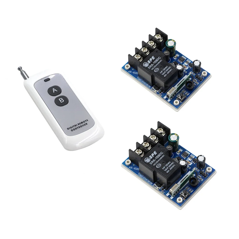 DC 12V 36V 48V RF Wireless Remote Control Switch Power 1CH 40A Relay 2 X Receiver + A B Transmitter | Обустройство дома