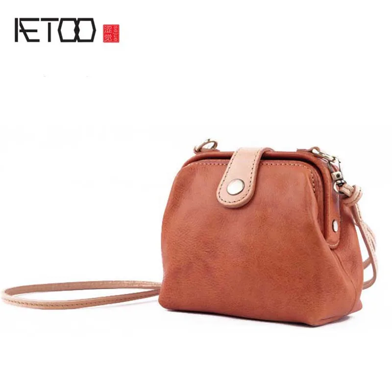 

AETOO Mini leather handbags cowhide shoulder bag 2017 new fashion Korean version of retro wild personality Messenger bag