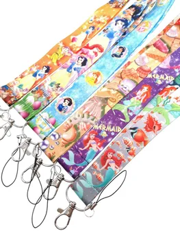 

100Pcs Popular cartoon mermaid princess Neck Straps Lanyards key ID Card gift