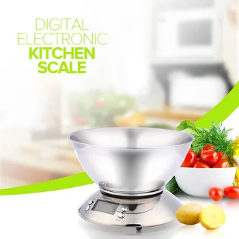 

12pcsDigital Kitchen Scale Multifunction Food Scale with Removable Bowl 2.15L Liquid Volume Room Temperature and Timer, 11lb 5kg