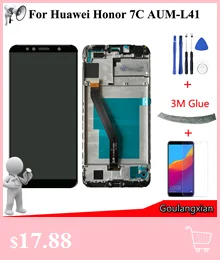 5,7 дюймов полный ЖК-дисплей+ сенсорный экран дигитайзер+ рамка крышка в сборе для Huawei Honor 7C(5,7) AUM-L41