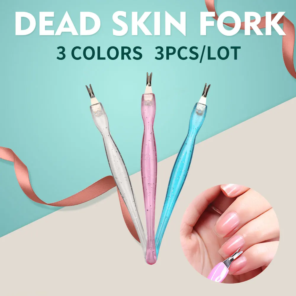 3pcs Plastic Dead Skin Push Nail Cuticle Pushers Trimmer Cuticle