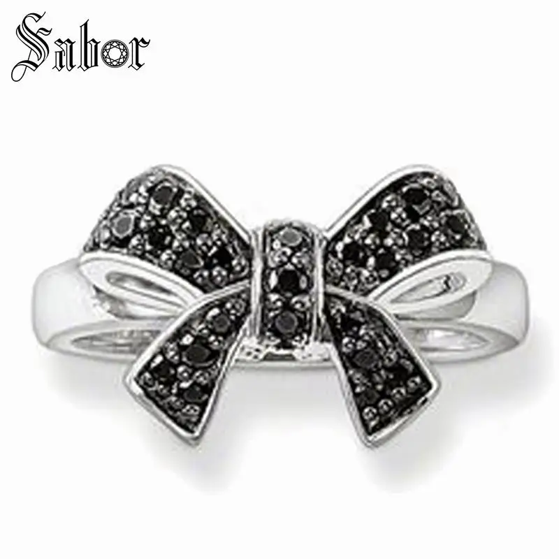 

Black Bow Bowknot Ring,Female Jewelry Good Jewerly For Women,2019 Gift Silver jewellery thomas