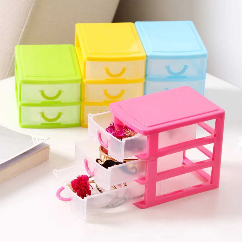 1pcs Colorful mini drawer finishing cosmetic storage box,, office