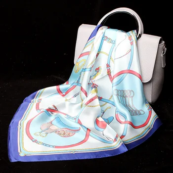 

Women's Soft Scarf 100% Pure Silk Scarf With Print And Wraps 53 * 53 CM Small Square Real Silk Scarf Shawl For Girls