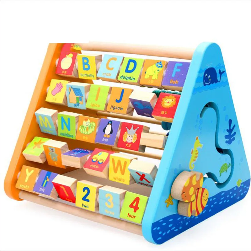 

Five-sided Learning Rack Multi-function Calculating Children Kids Educational Math Tool Wooden Cognitive Letters Color Animal
