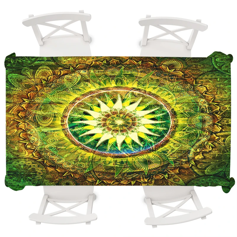 

Mandala Tablecloth Waterproof Round Tablecloth Oilproof Rectangular Tablecloth Party Table Cloth Bohemian Vintage Art Home Decor