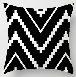 Украшение дома Nordic Стиль геометрический Чехлы для подушек абстрактный Треугольники волна голова оленя черный и белый Наволочки для офиса - Цвет: A9