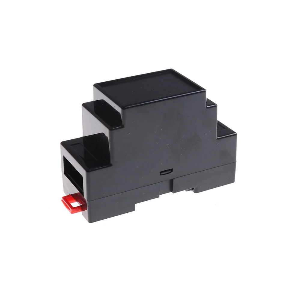 1 шт. din-рейка распределительная коробка ПЛК пластиковая коробка для электроники проект чехол 2 цвета 88x37x59 мм - Цвет: Черный