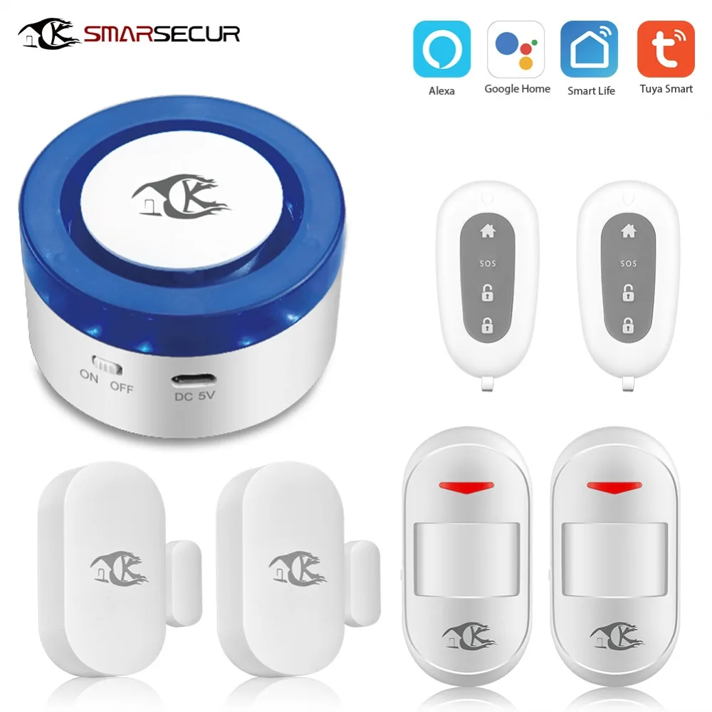 Smart home security wifi alarm siren for smart life free APP compatible motion sensor detector Smart home security wifi alarm siren for smart life free APP compatible motion sensor detector