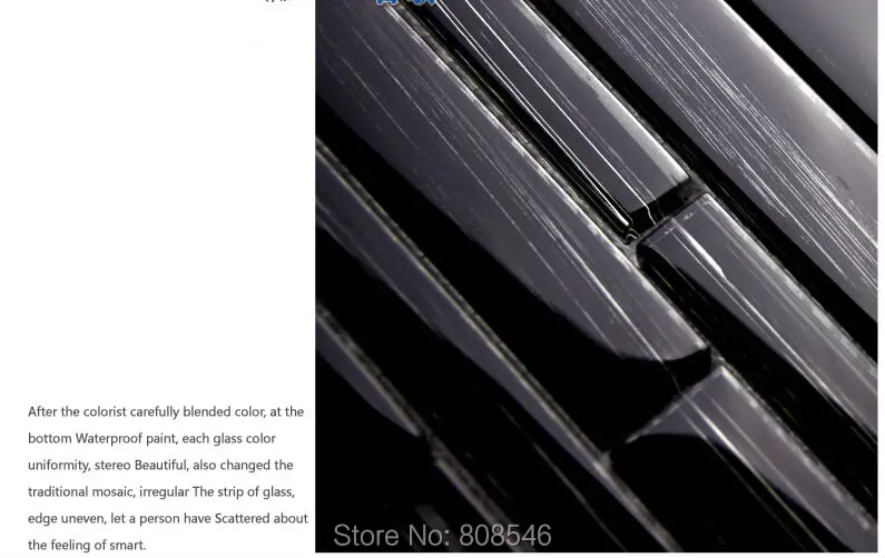hand painted black glass mosaic 5