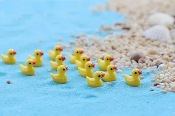 

50pcs/lot Resin Cabochon Yellow Duck DIY Decoration Crafts Making Fairy Garden Miniatures Terrarium Figurines KS 012