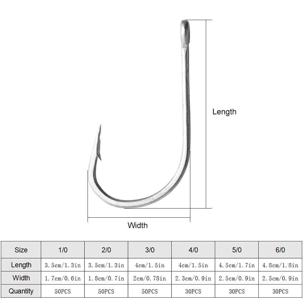 50 шт. рыболовные крючки из нержавеющей стали для изготовления колючей крючок рыболовные крючки морские рыболовные крючки