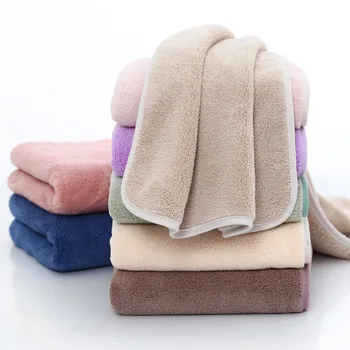 

75cm*35cm Coral Fleece Hand Towel Soft Absorbent Washcloth Facecloth Home Bathroom Supplies