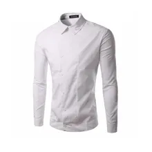 Новое поступление Цвет Для мужчин тонкая рубашка Повседневная Блузка декольте с длинным рукавом 4 цвета рубашки отложной воротник человек Повседневное рубашка